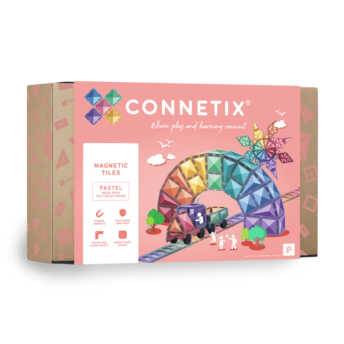 Connetix 202 vnt. Connetix pastelinis Mega rinkinys - Pastel Mega Pack - Uogų kopos