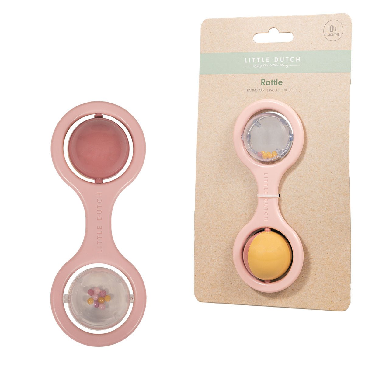 Little Dutch Barškutis su rutuliais - Rožinė - Uogų kopos