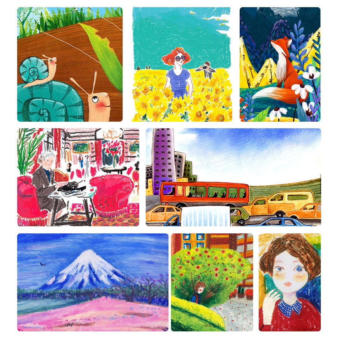 Mideer Bičių vaško kreidelės "Pupelės" - 8 spalvos - Uogų kopos