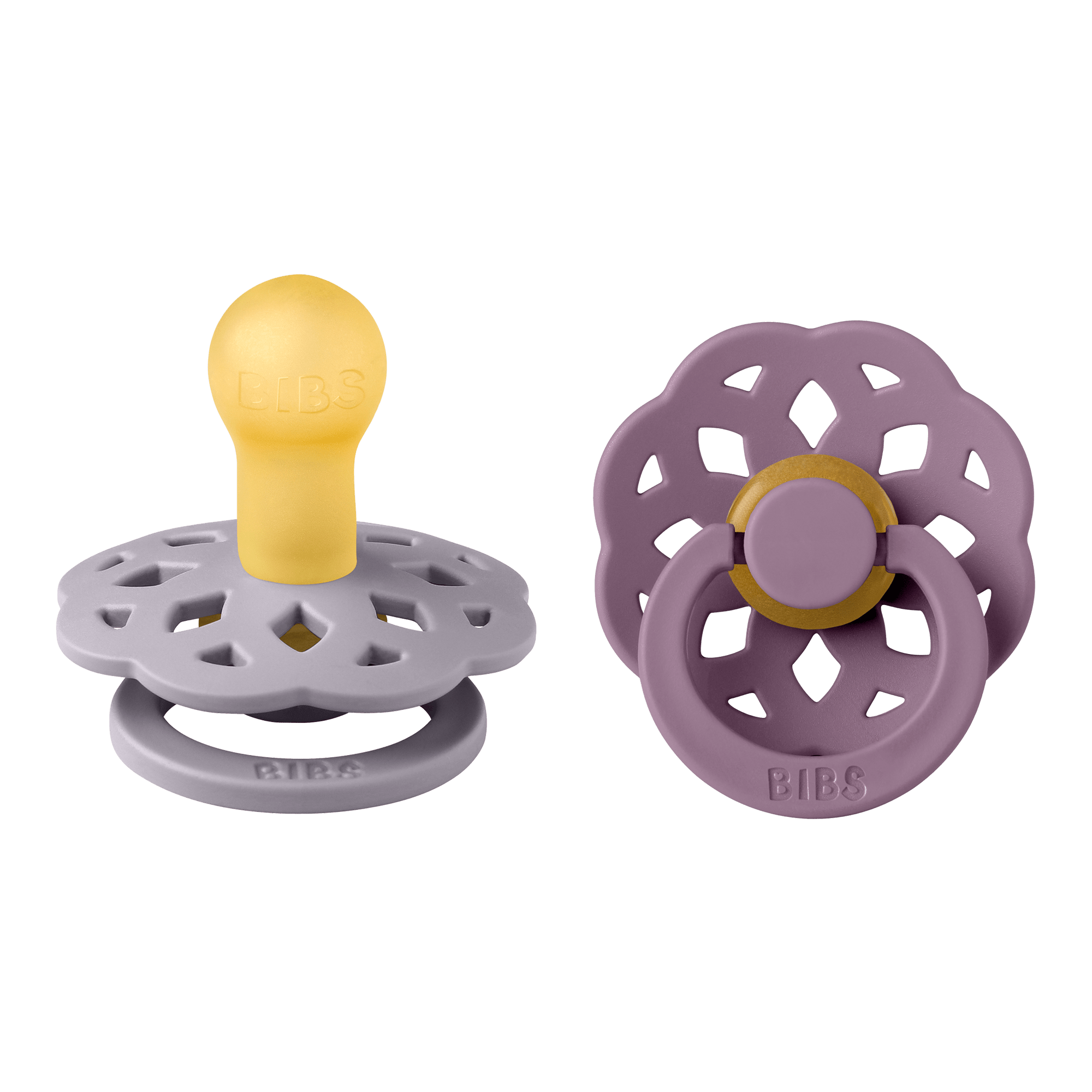 BIBS Boheme apvalūs čiulptukai 2vnt. - Fossil Grey/Mauve - Uogų kopos