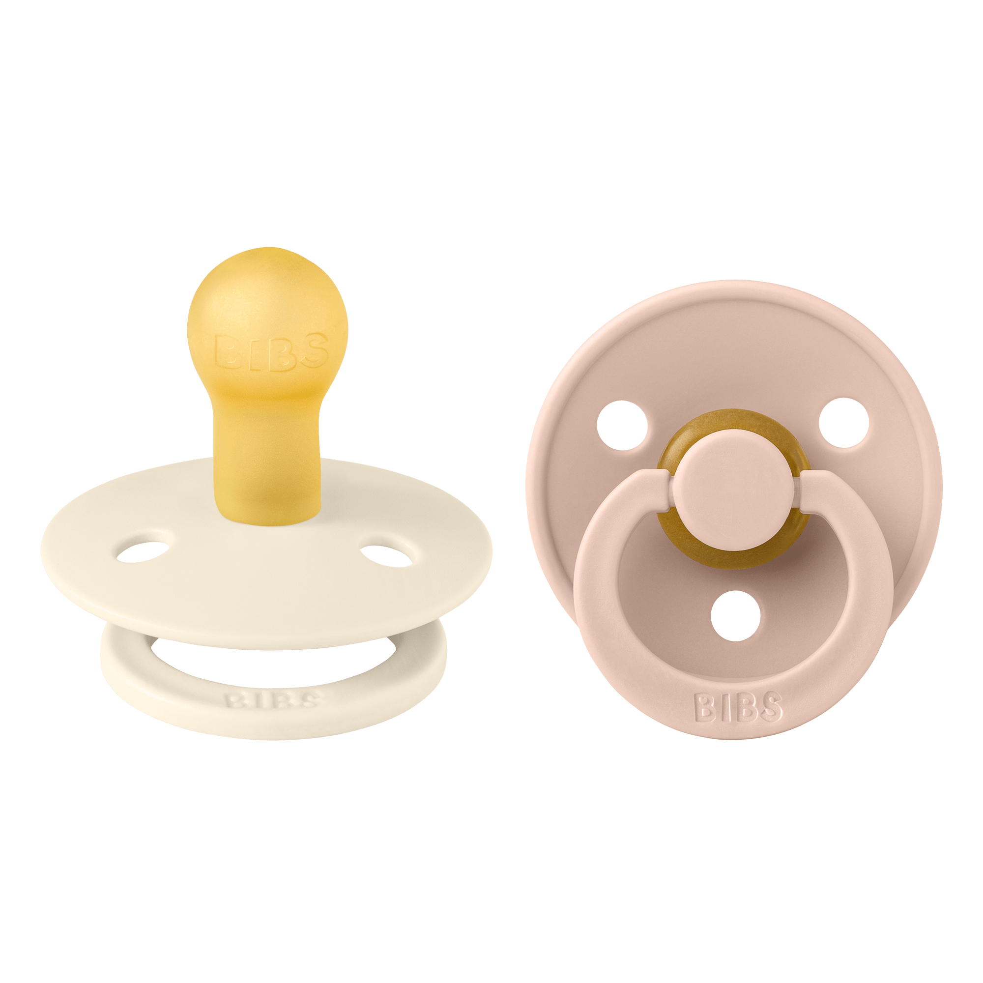 BIBS Colour apvalūs čiulptukai 2vnt. - Ivory/Blush - Uogų kopos