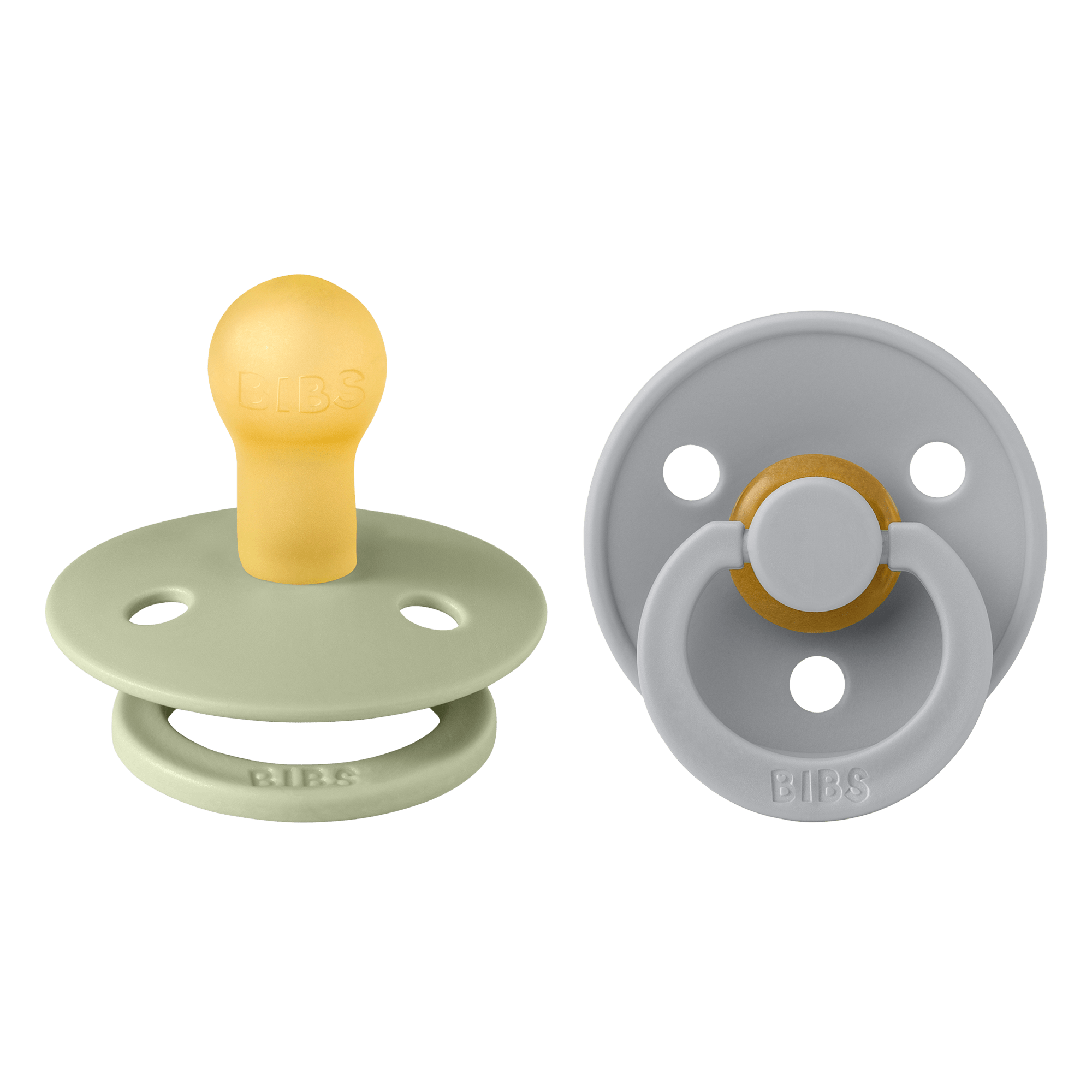 BIBS Colour apvalūs čiulptukai 2vnt. - Sage/Cloud - Uogų kopos