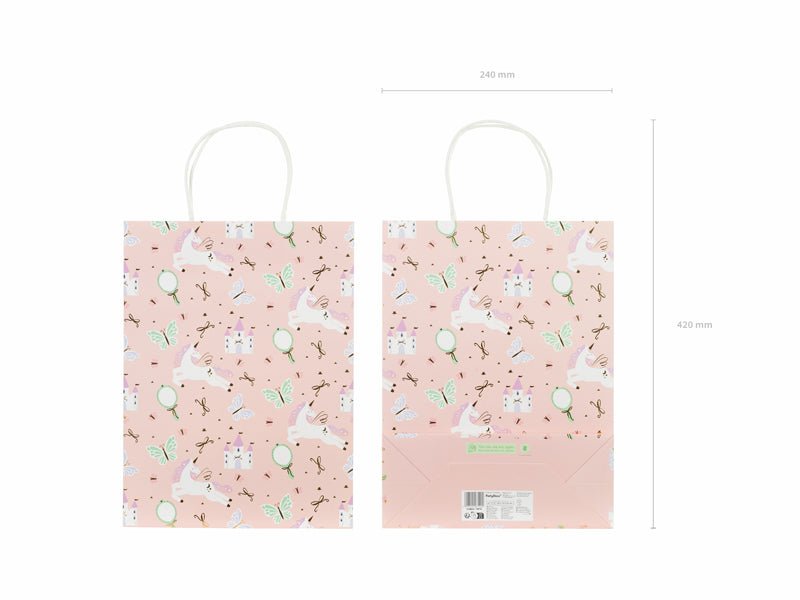 PartyDeco Dovanų maišelis „Vienaragiai“, 24 x 10 x 32 cm - Uogų kopos