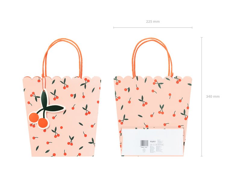 PartyDeco Dovanų maišelis „Vyšnios“, 22 x 23 x 8 cm - Uogų kopos