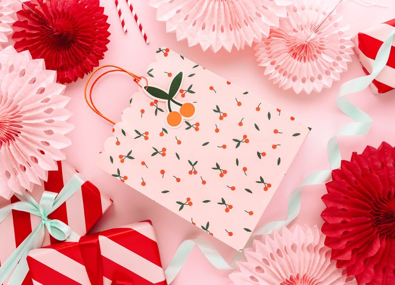 PartyDeco Dovanų maišelis „Vyšnios“, 26 x 32 x 13 cm - Uogų kopos