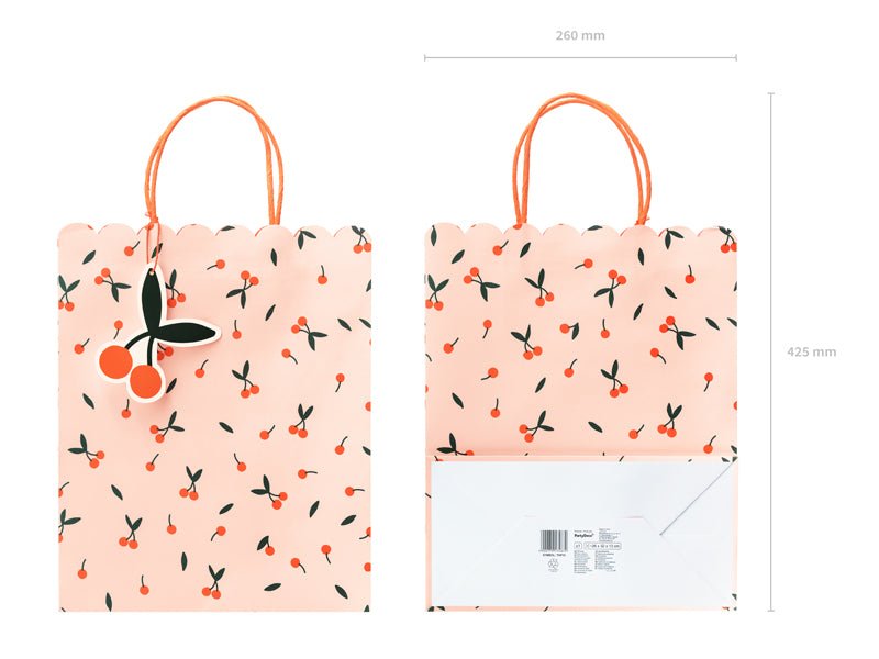 PartyDeco Dovanų maišelis „Vyšnios“, 26 x 32 x 13 cm - Uogų kopos