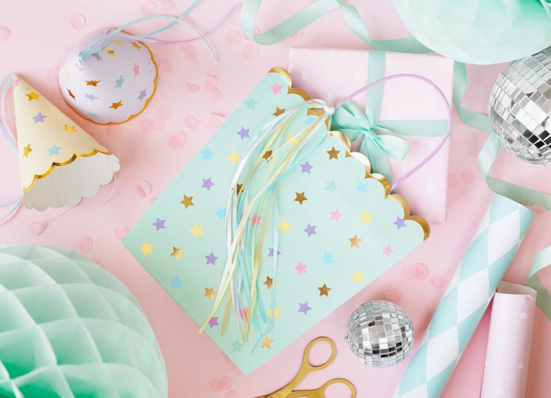 PartyDeco Dovanų maišelis „Žvaigždės“, 22 x 23 x 8 cm - Uogų kopos