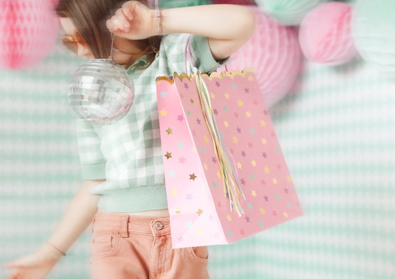 PartyDeco Dovanų maišelis „Žvaigždės“, 26 x 32 x 13 cm - Uogų kopos