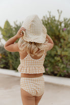 Little Dutch Dvipusė kepurė nuo saulės "Sunshine Checks/Fresh Greens" - Uogų kopos