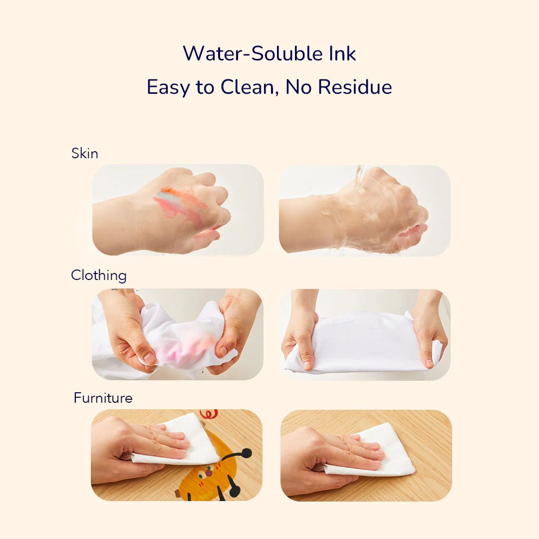 Mideer Dvipusis nuplaunamas markeris - Apvalus galas ir antspaudas - 6 spalvos - Uogų kopos