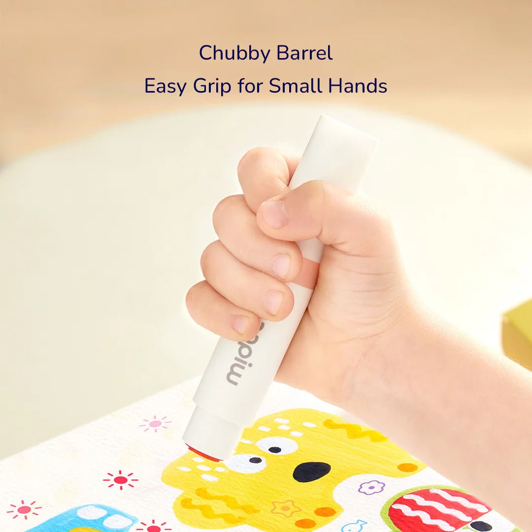 Mideer Dvipusis nuplaunamas markeris - Apvalus galas ir antspaudas - 6 spalvos - Uogų kopos