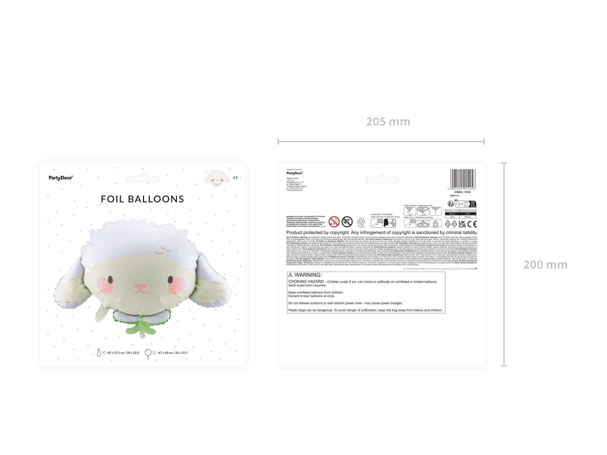 PartyDeco Folinis balionas „Avytė“, 87 x 57 cm - Uogų kopos