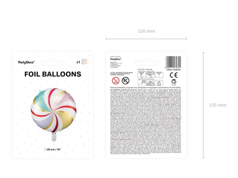 PartyDeco Folinis balionas „Saldainis“, 35 cm - Uogų kopos