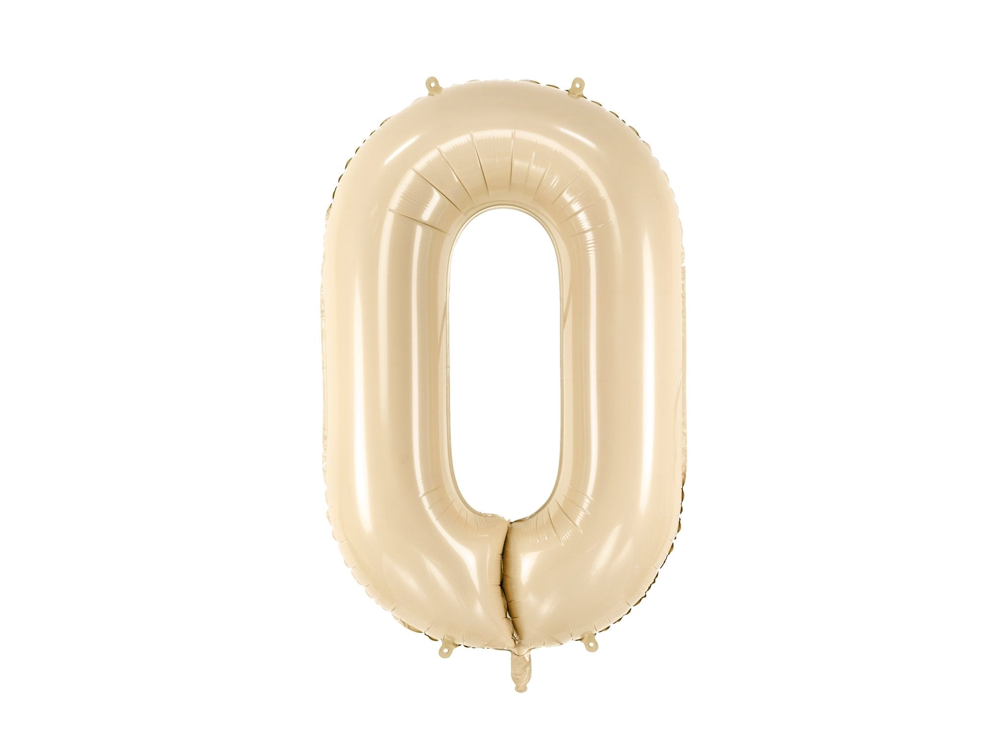 PartyDeco Folinis balionas skaičius „0" 72cm - Beige - Uogų kopos