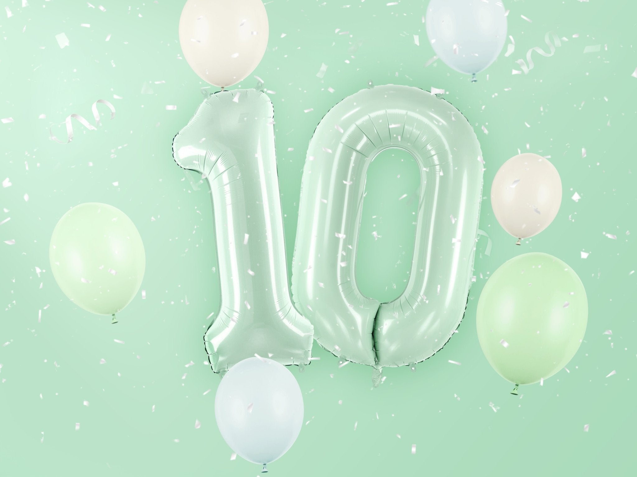 PartyDeco Folinis balionas skaičius „0" 72cm - Green - Uogų kopos