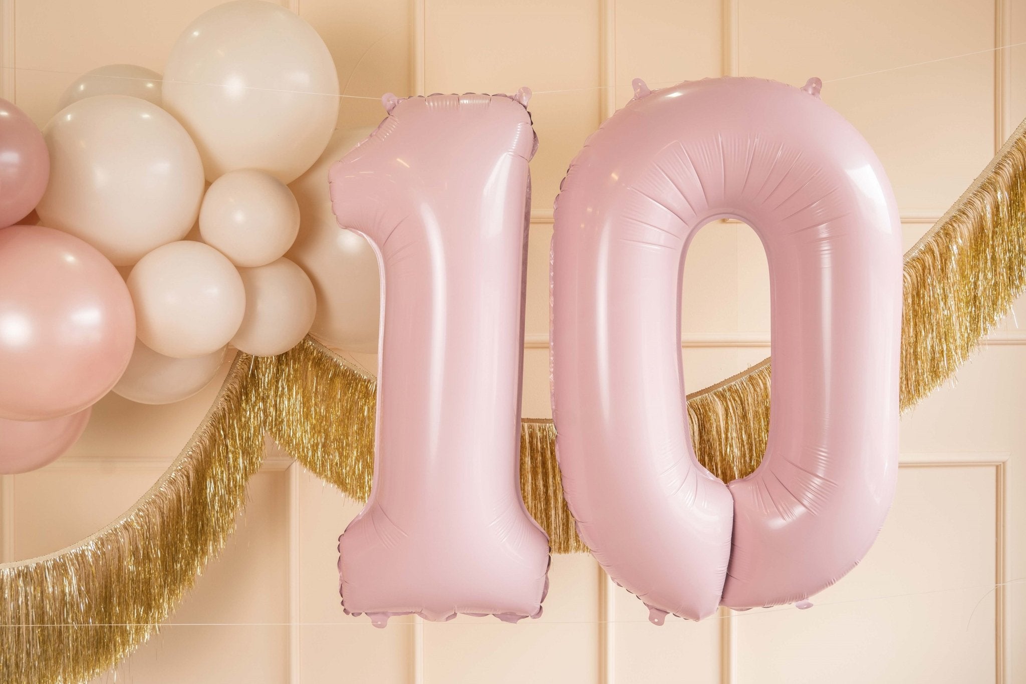 PartyDeco Folinis balionas skaičius „0" 72cm - Light Pink - Uogų kopos