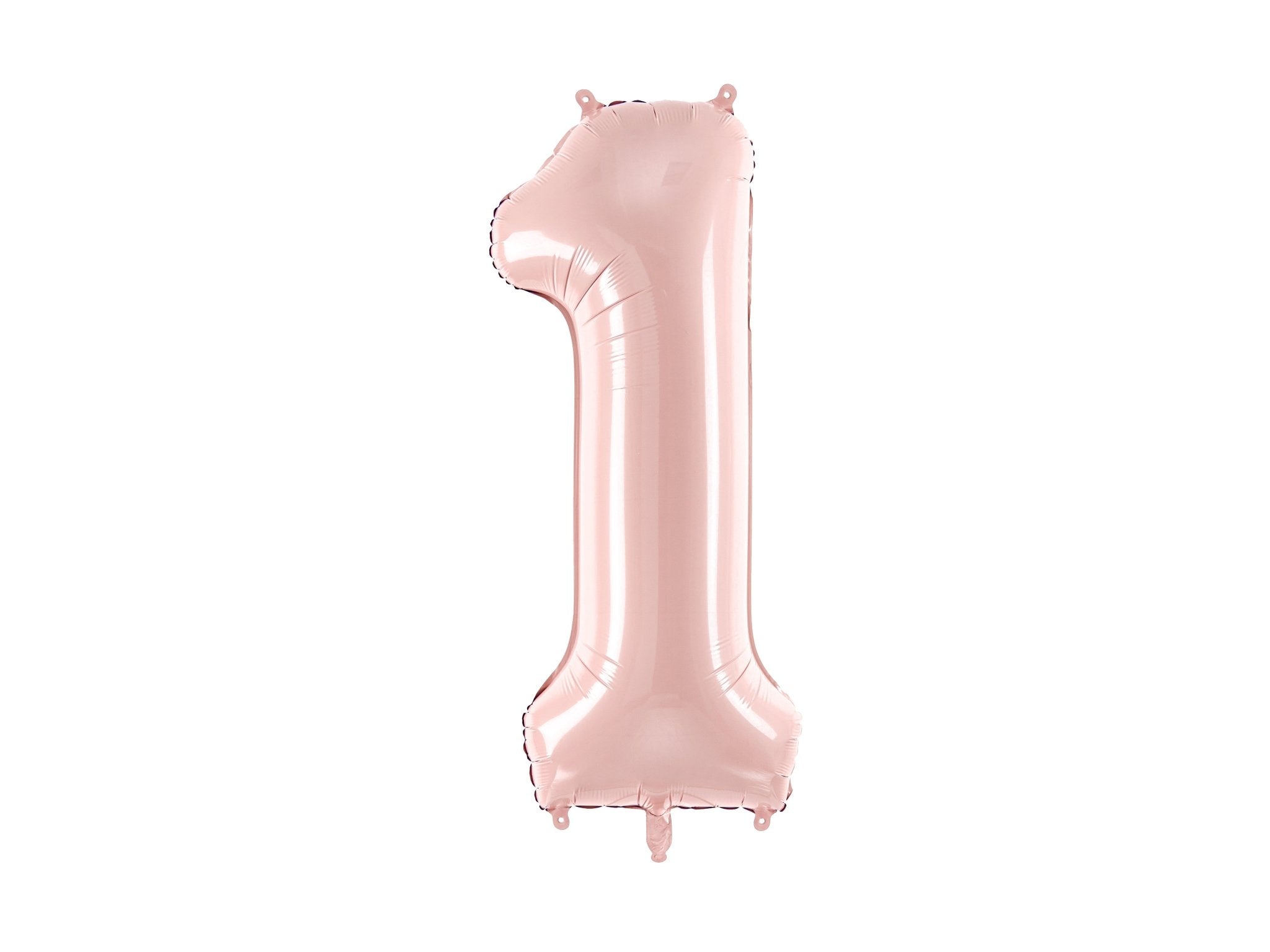 PartyDeco Folinis balionas skaičius „1" 72cm - Light Pink - Uogų kopos