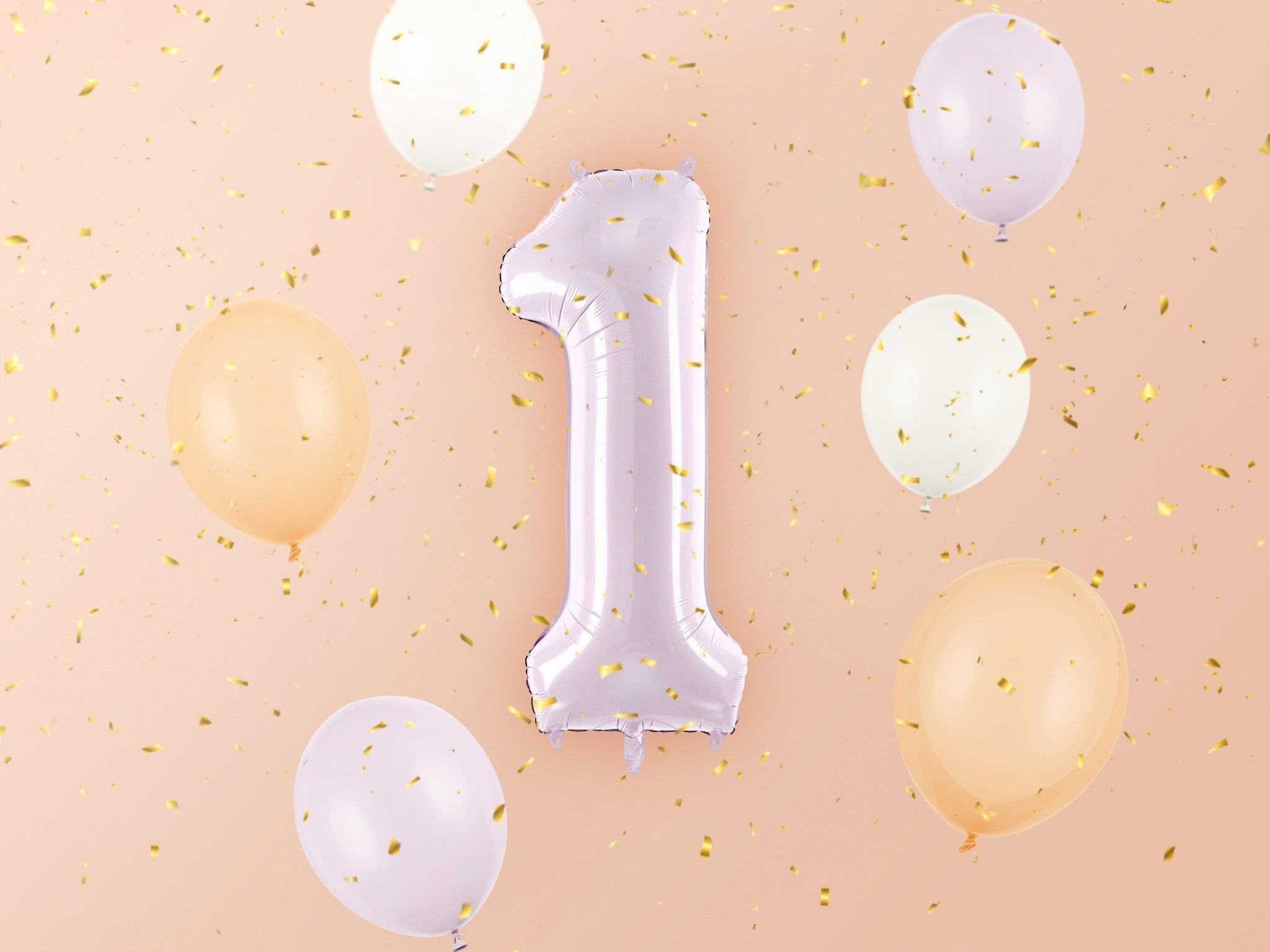 PartyDeco Folinis balionas skaičius „1" 72cm - Purple - Uogų kopos