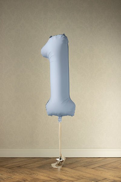 PartyDeco Folinis balionas „Skaičius 1“, 86 cm - Mėlynas - Uogų kopos