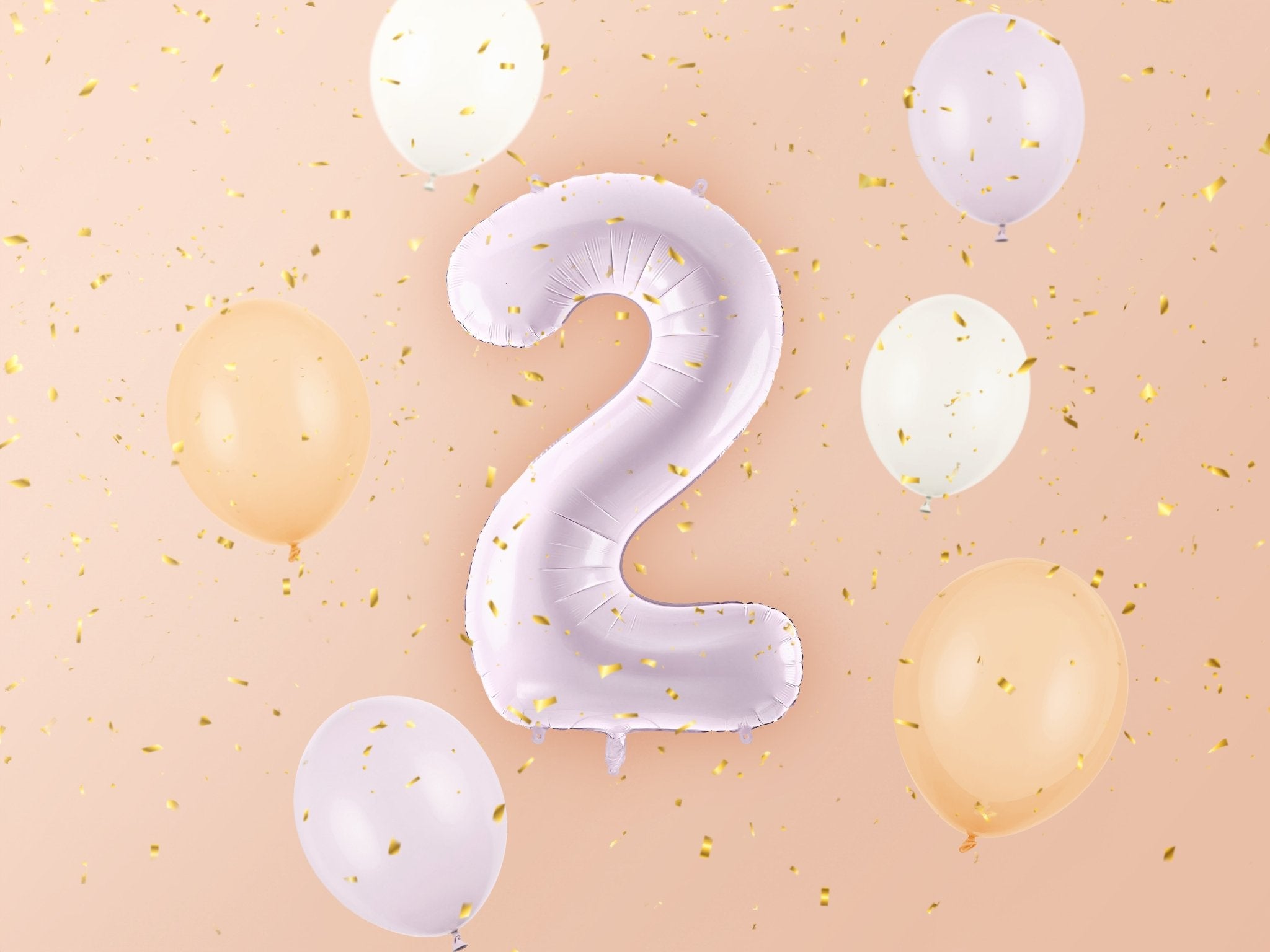 PartyDeco Folinis balionas skaičius „2" 72cm - Purple - Uogų kopos