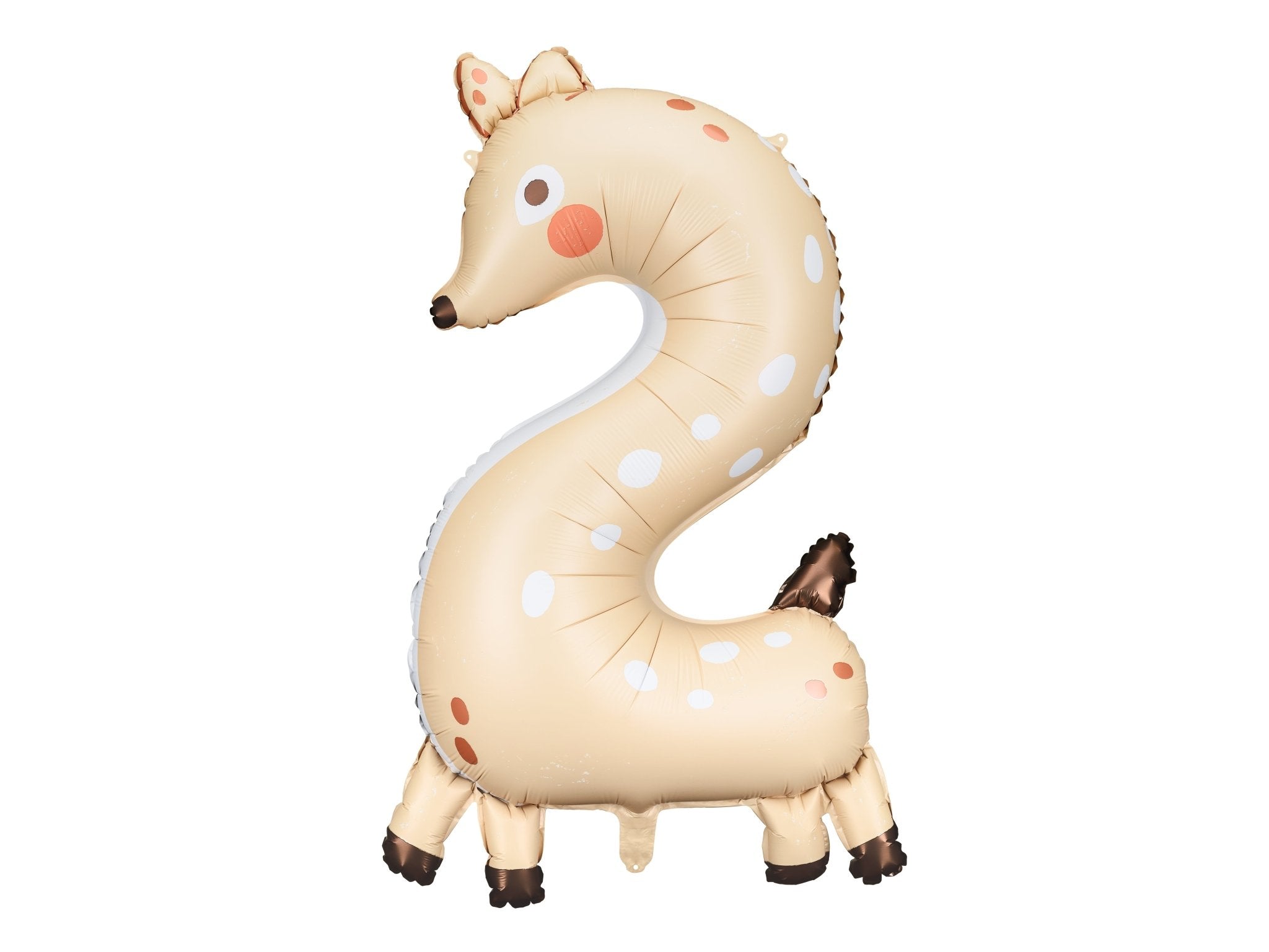 PartyDeco Folinis balionas „Skaičius 2" Elniukas, 50 x 88 cm - Uogų kopos