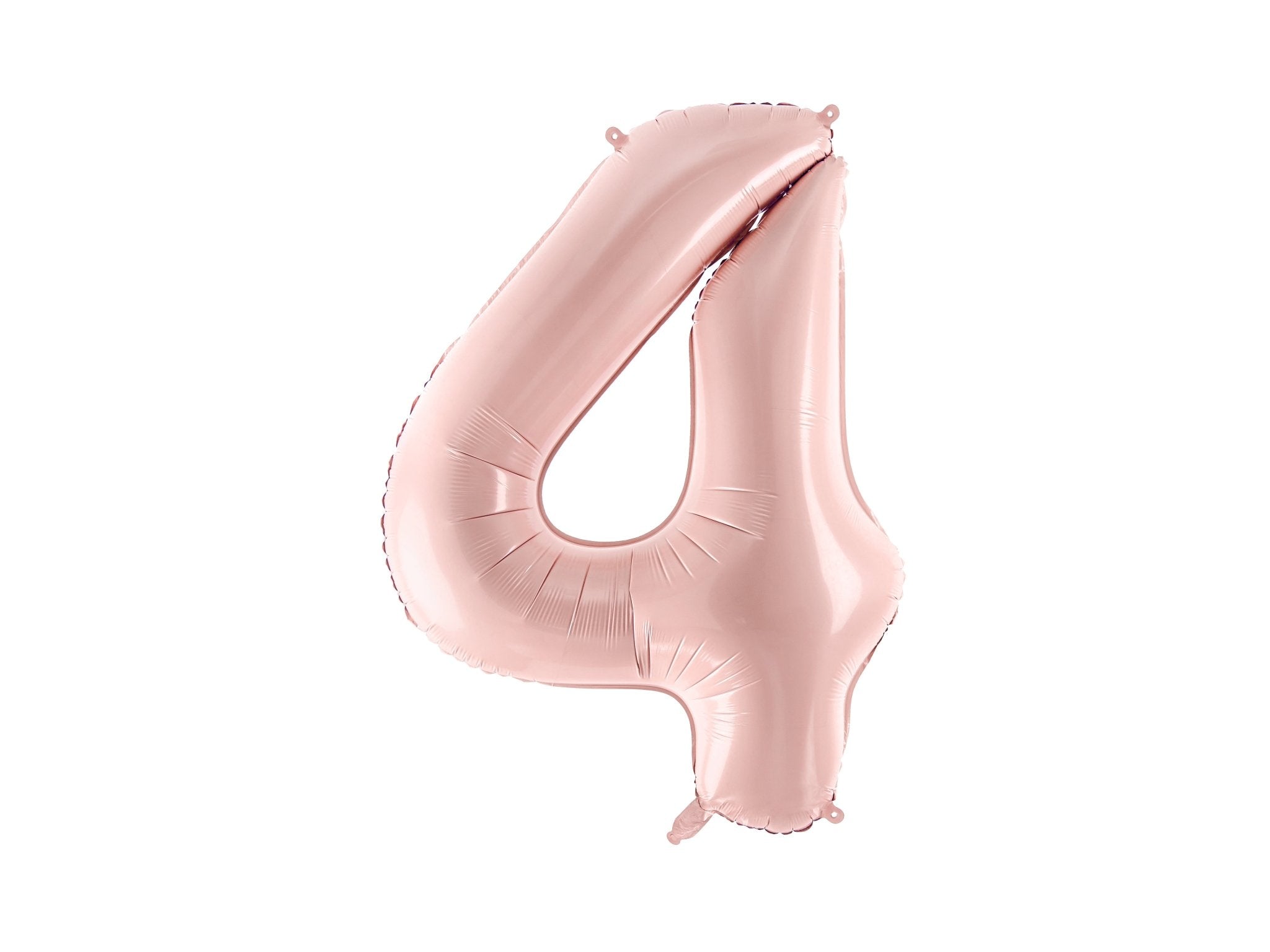 PartyDeco Folinis balionas skaičius „4" 72cm - Light Pink - Uogų kopos