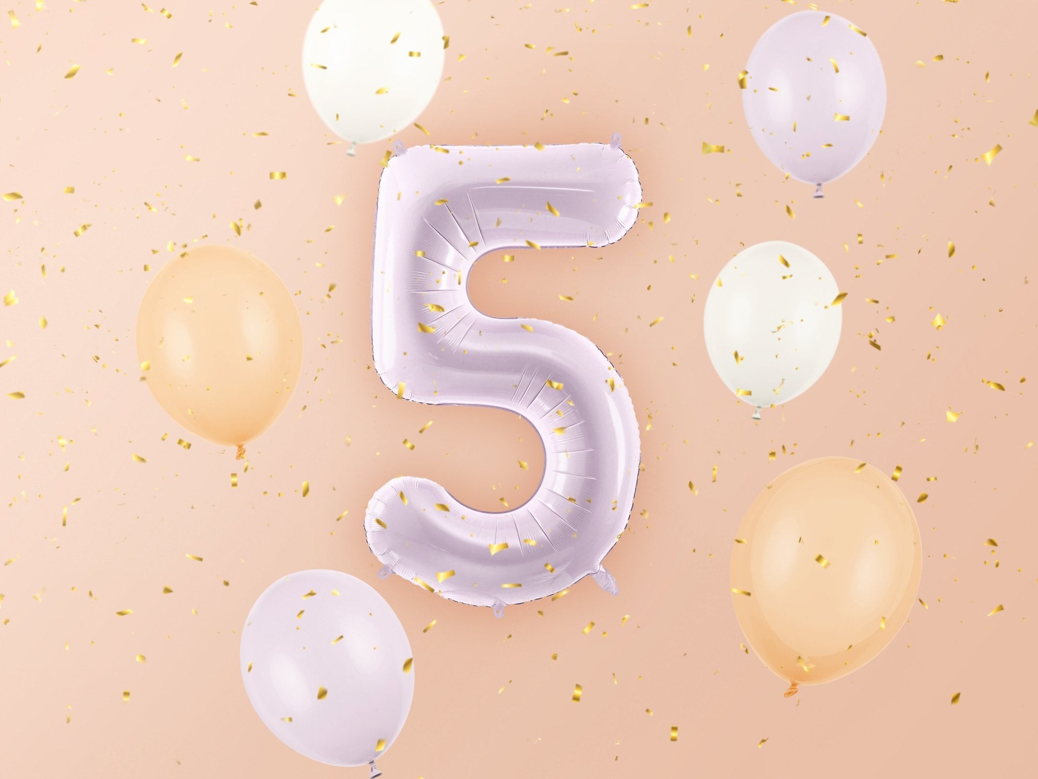 PartyDeco Folinis balionas skaičius „5" 72cm - Purple - Uogų kopos