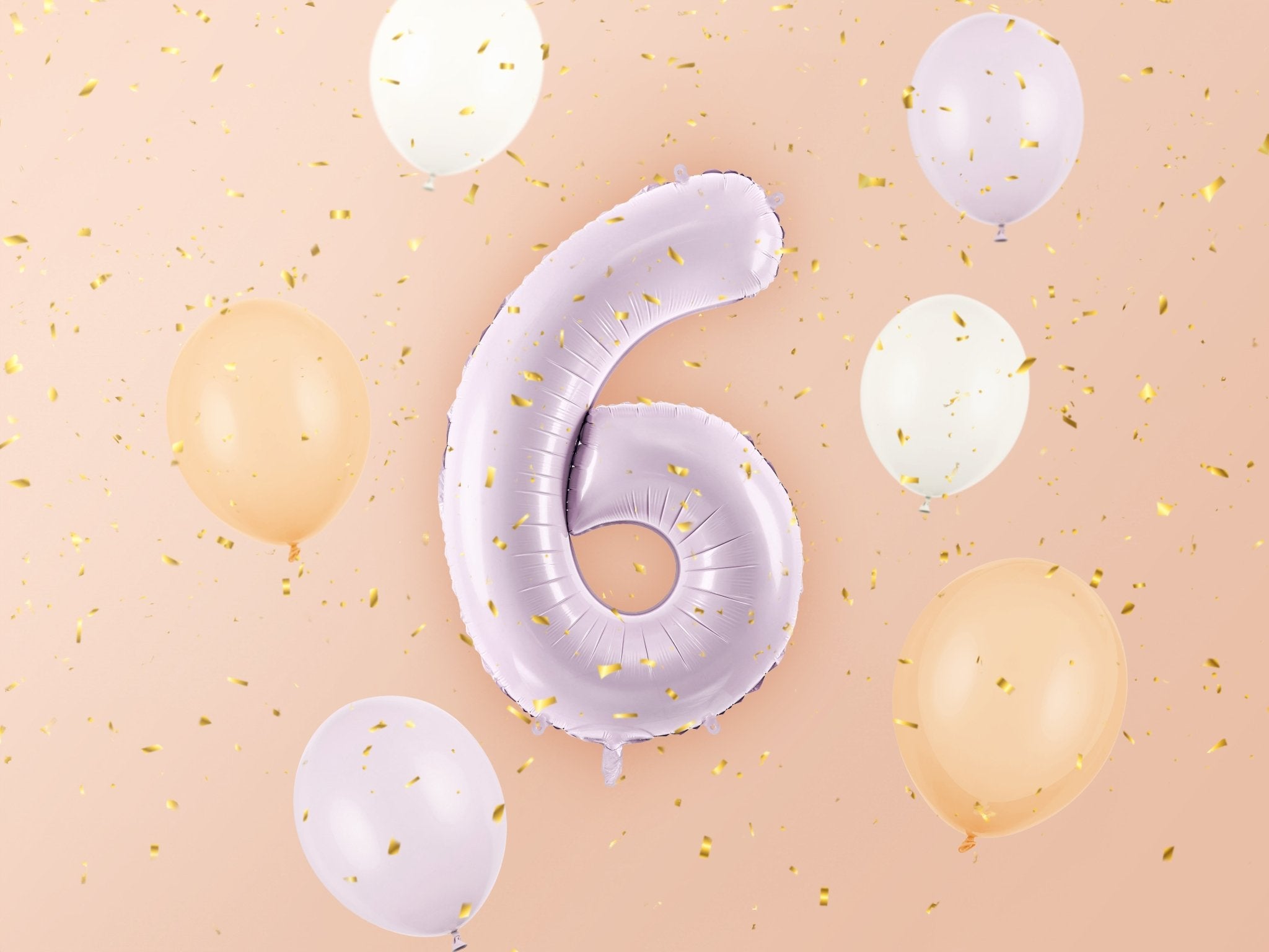 PartyDeco Folinis balionas skaičius „6" 72cm - Purple - Uogų kopos