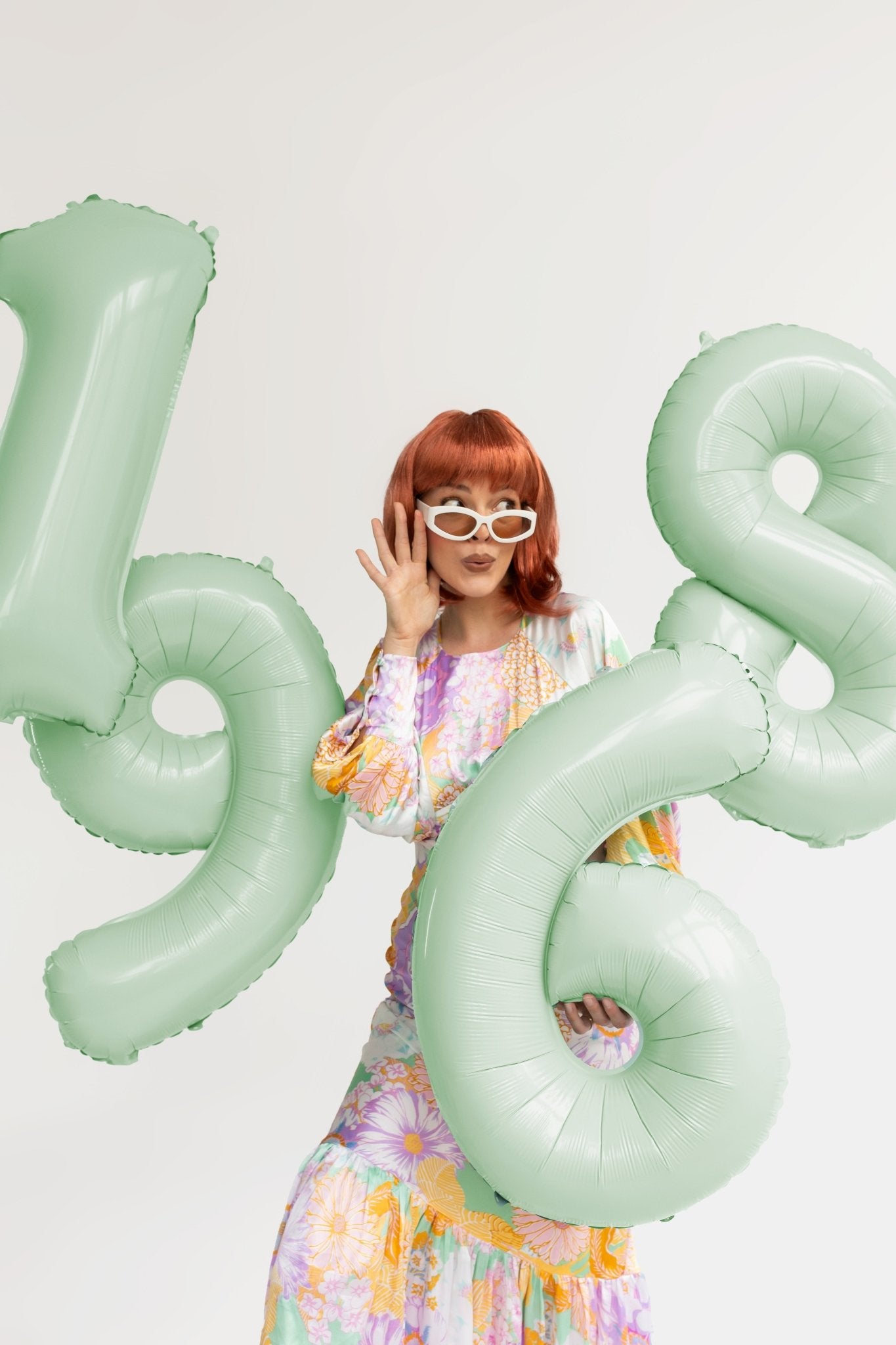 PartyDeco Folinis balionas skaičius „8" 72cm - Green - Uogų kopos