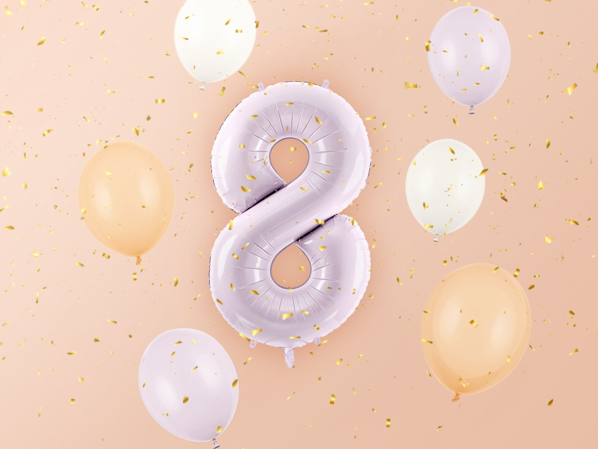 PartyDeco Folinis balionas skaičius „8" 72cm - Purple - Uogų kopos