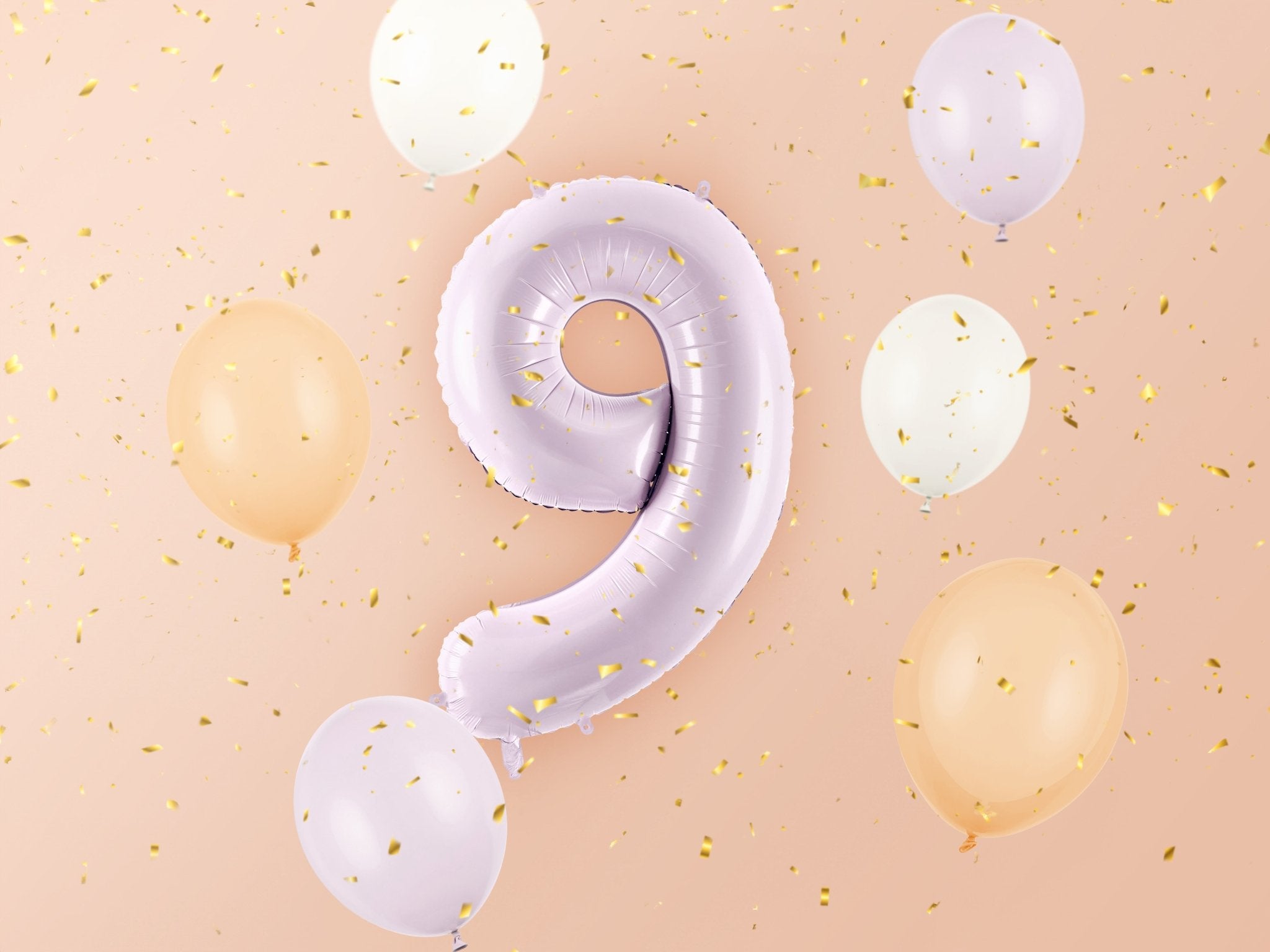 PartyDeco Folinis balionas skaičius „9" 72cm - Purple - Uogų kopos