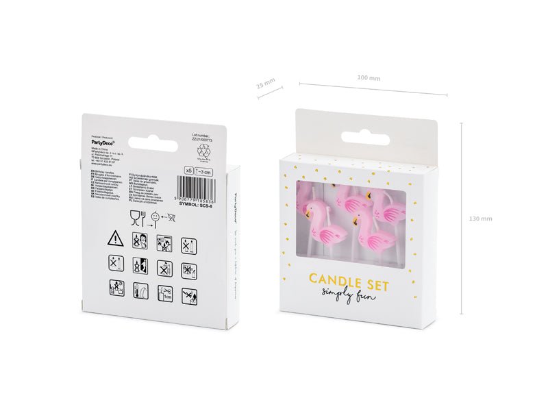 PartyDeco Gimtadienio žvakutės „Flamingai" - Uogų kopos