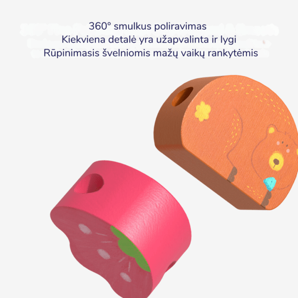 Mideer Karoliukų vėrimo žaidimas - Miško gyvūnai - Uogų kopos