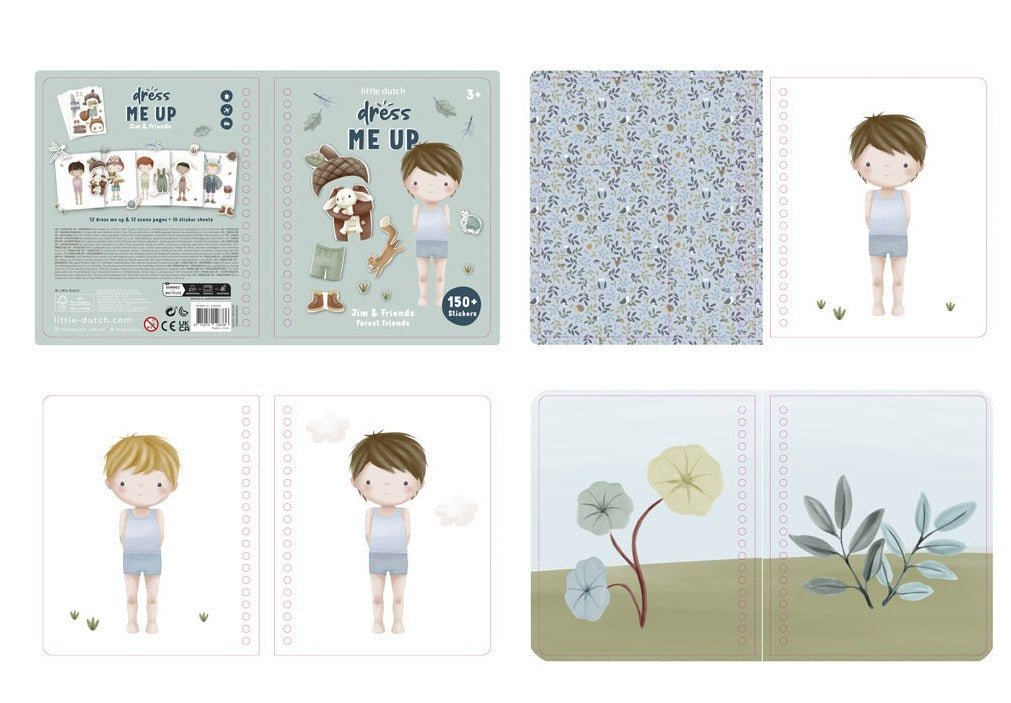 Little Dutch Knygelė su lipdukais „Aprenk Džimą ir jo draugus“ - Uogų kopos