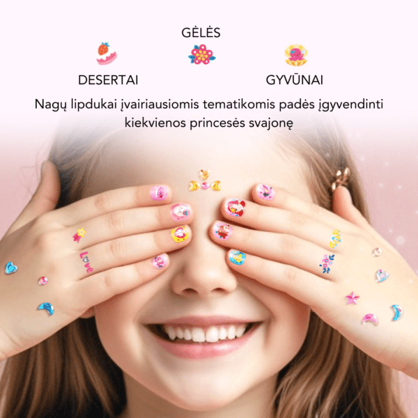 Mideer Madingi nagų lipdukai - Prinsecės tematika - Uogų kopos