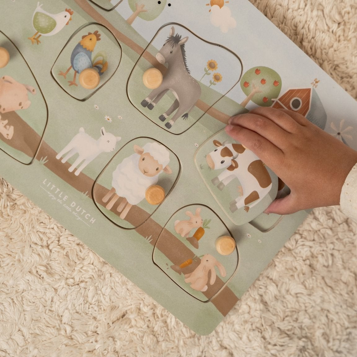 Little Dutch Medinė dėlionė su garsu „Little Farm" - Uogų kopos