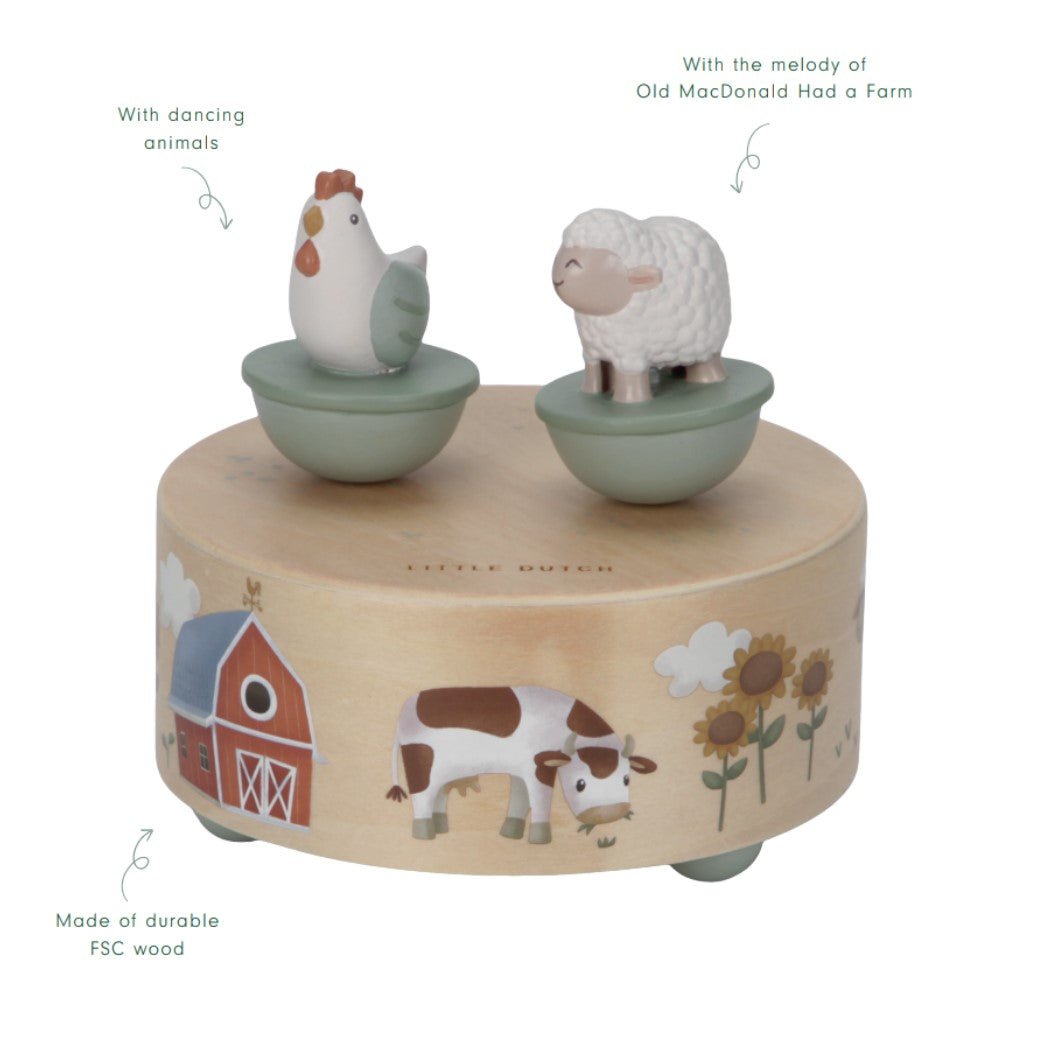 Little Dutch Medinė muzikinė dėžutė „Mažasis ūkis" - Uogų kopos
