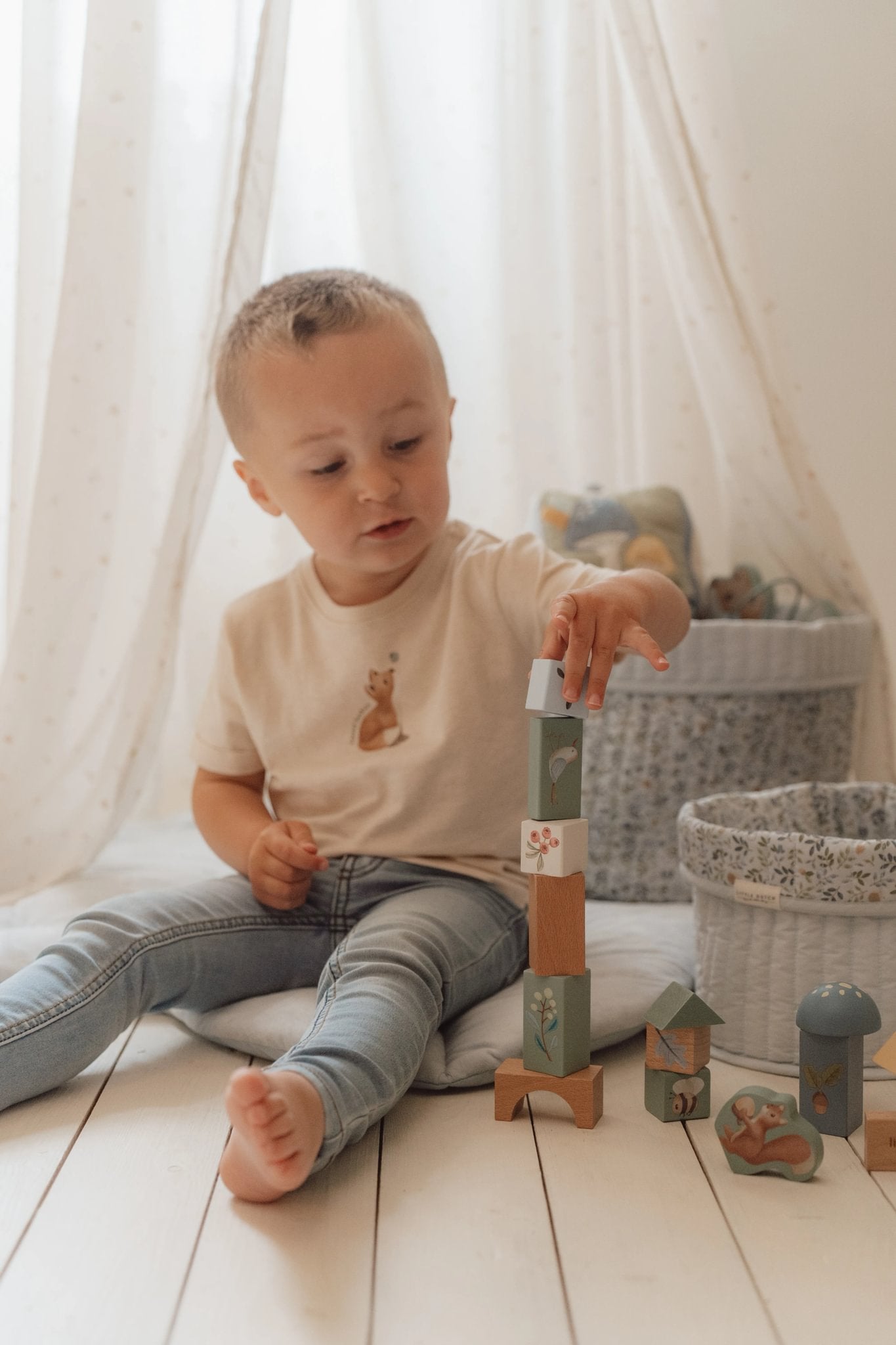 Little Dutch Medinės kaladėlės „Forest Friends" - Uogų kopos