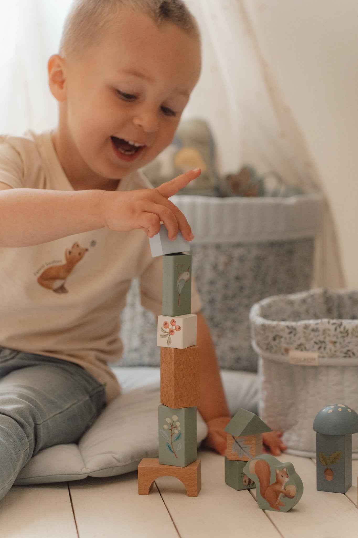 Little Dutch Medinės kaladėlės „Forest Friends" - Uogų kopos