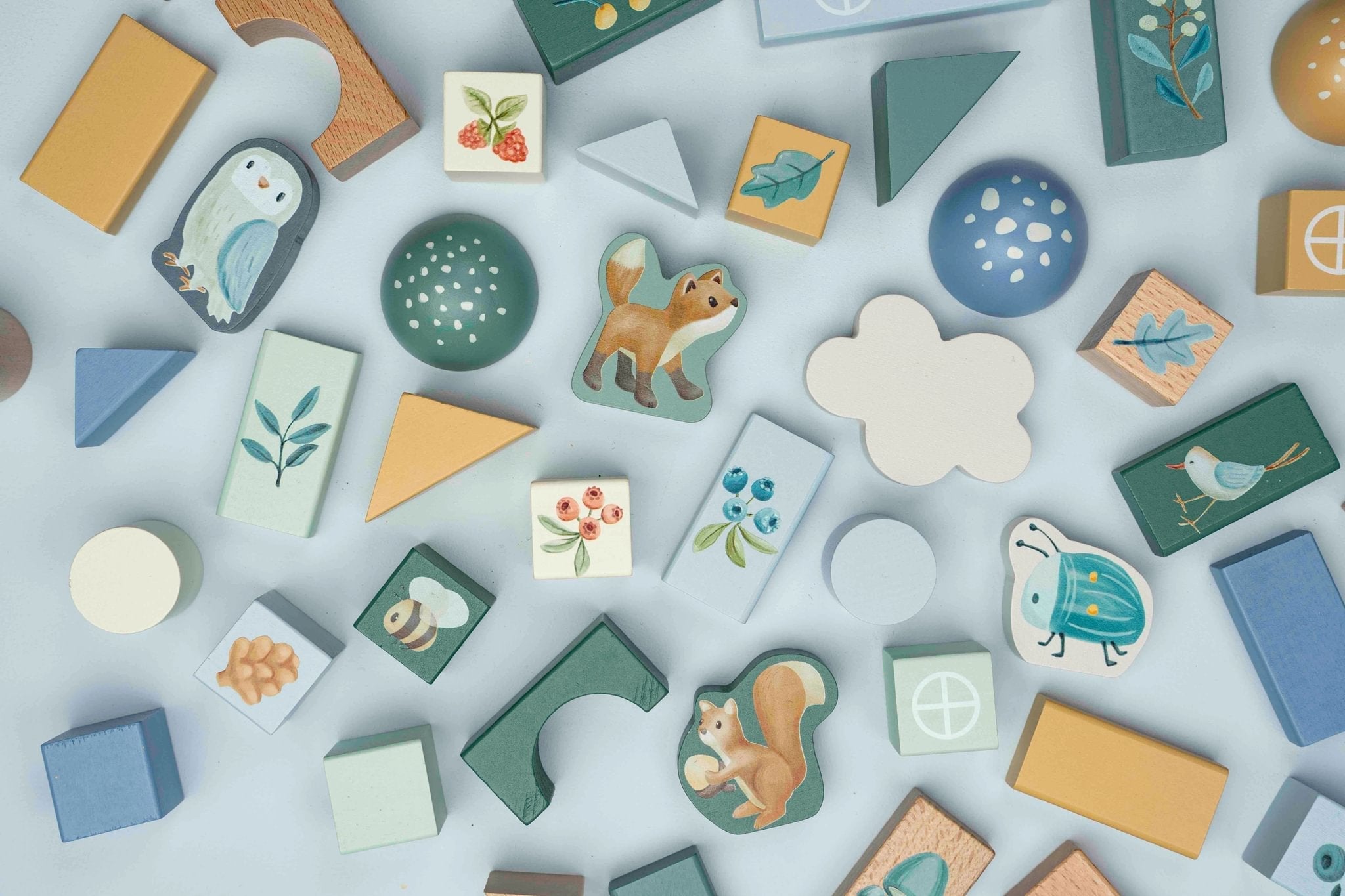 Little Dutch Medinės kaladėlės „Forest Friends" - Uogų kopos