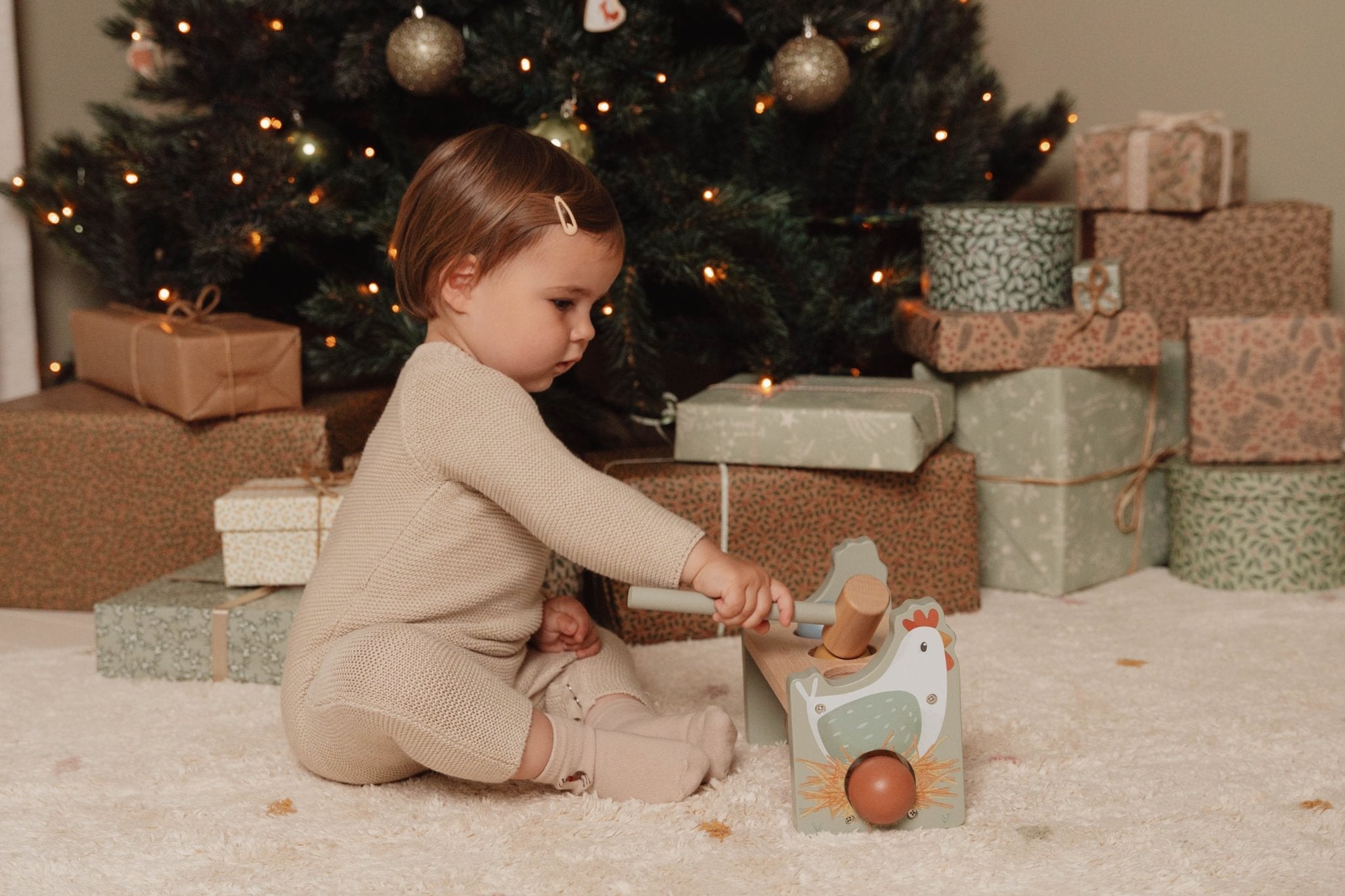 Little Dutch Medinis kaltukas su kamuoliukais „Little Farm" - Uogų kopos