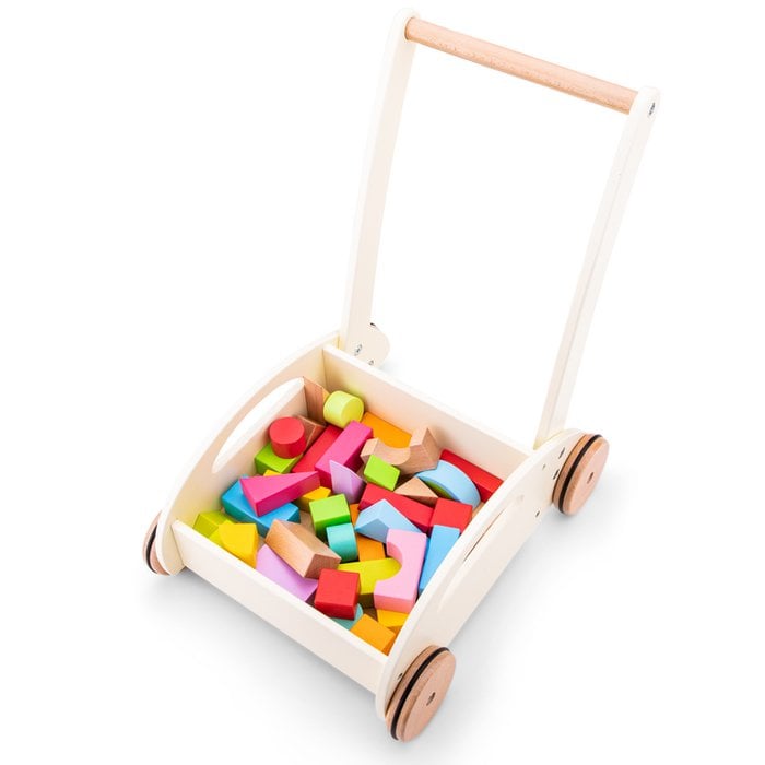 New Classic Toys Medinis stumdukas su kaladėlėmis - Baltas - Uogų kopos