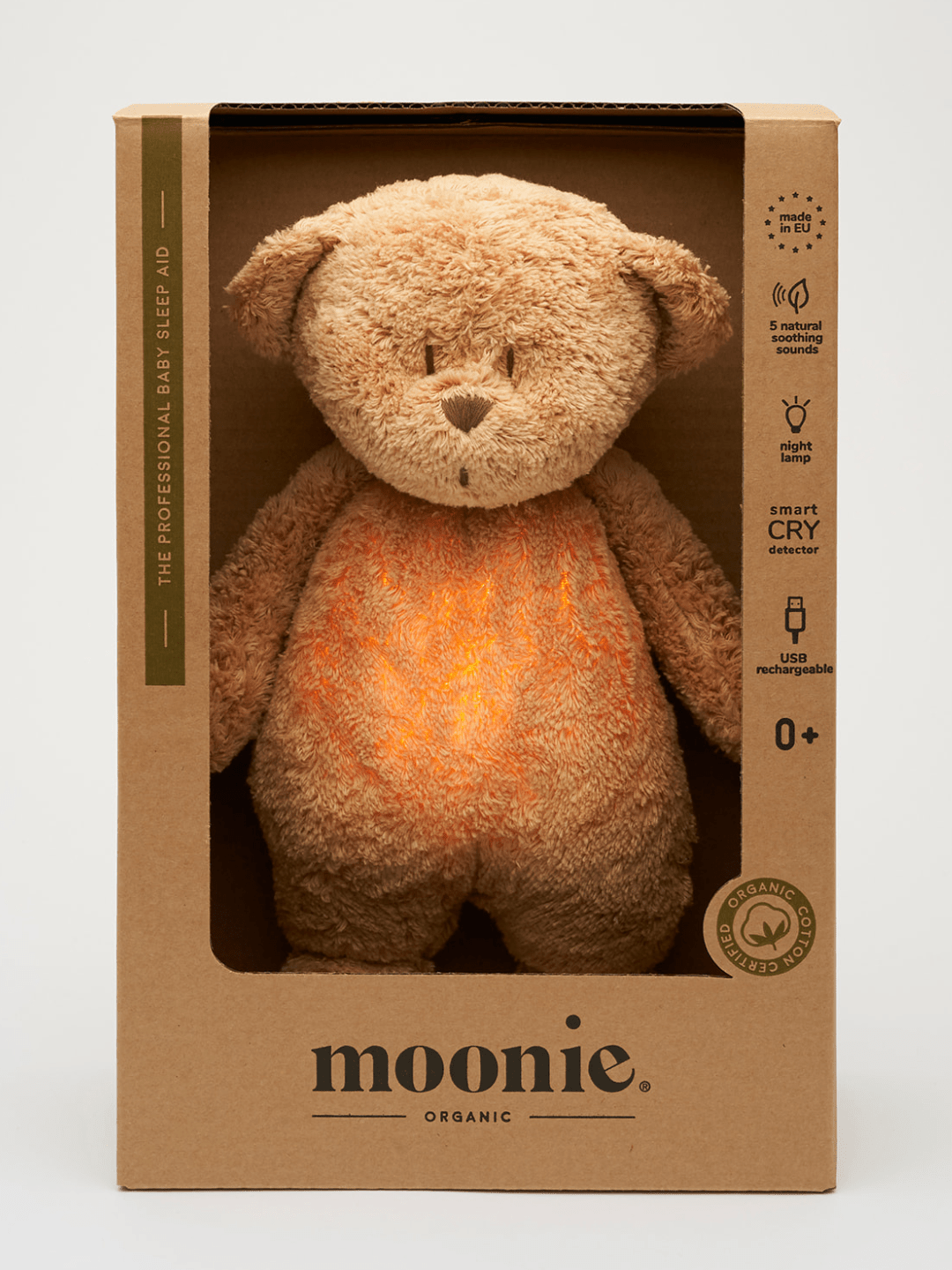 Moonie Migdukas Moonie 2.0 Organic Bear - Cappuccino - Uogų kopos