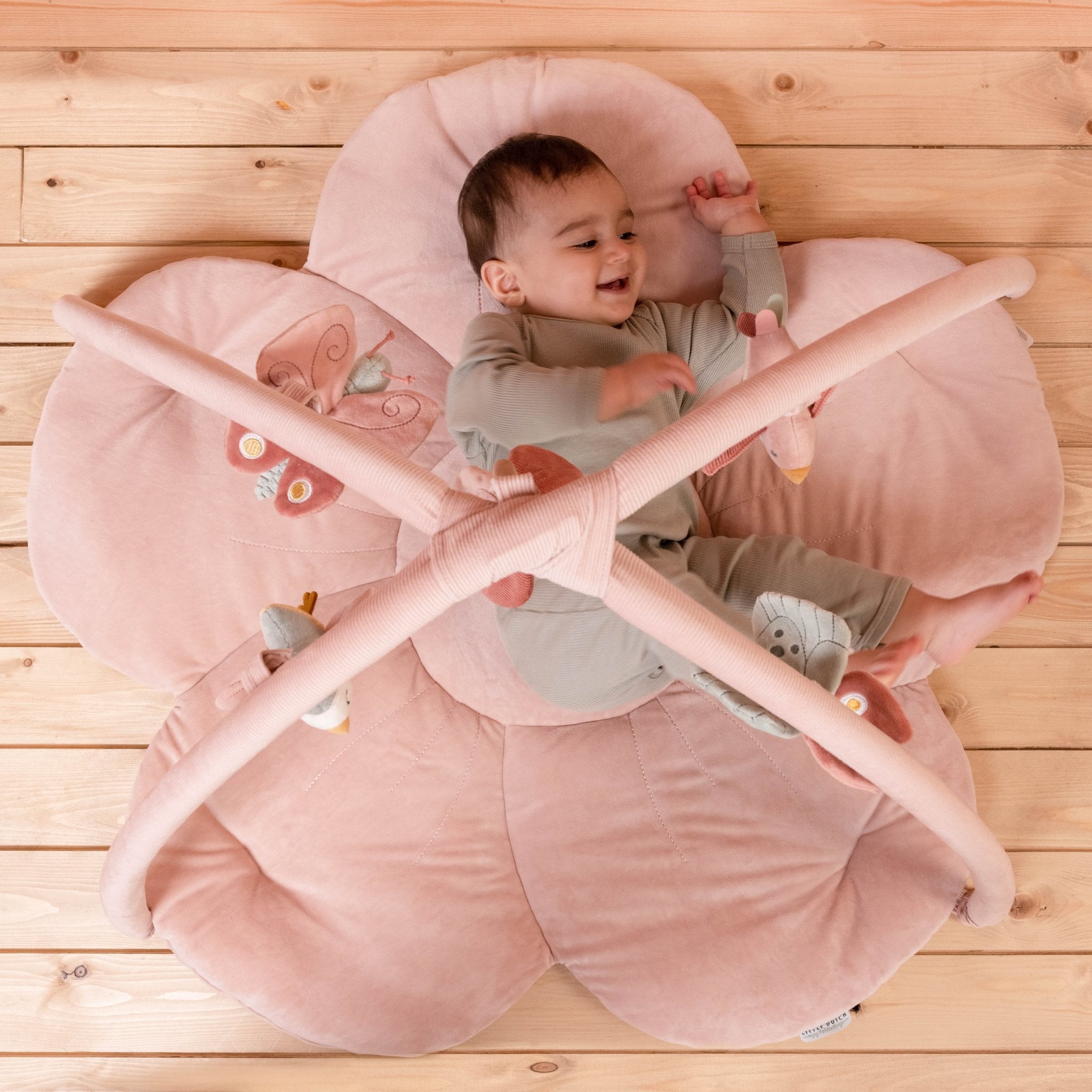 Little Dutch Minkštas veiklos kilimėlis „Flowers and Butterflies“ - Uogų kopos