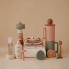 Mushie Muslino medvilnės prausimosi merliukai 5vnt. - Rožinės gėlės - Uogų kopos