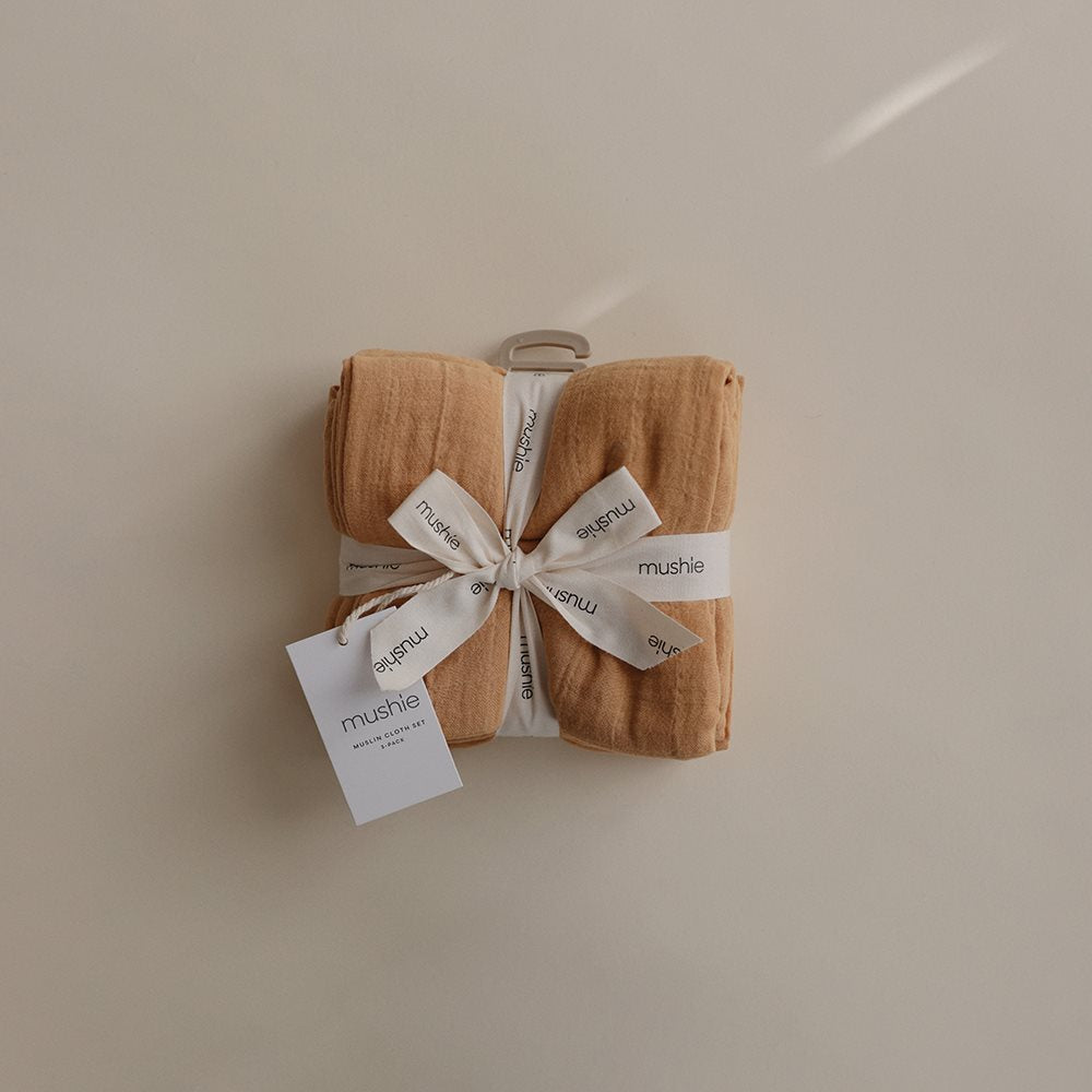 Mushie Muslino merliukai 3vnt. - Geltona - Uogų kopos