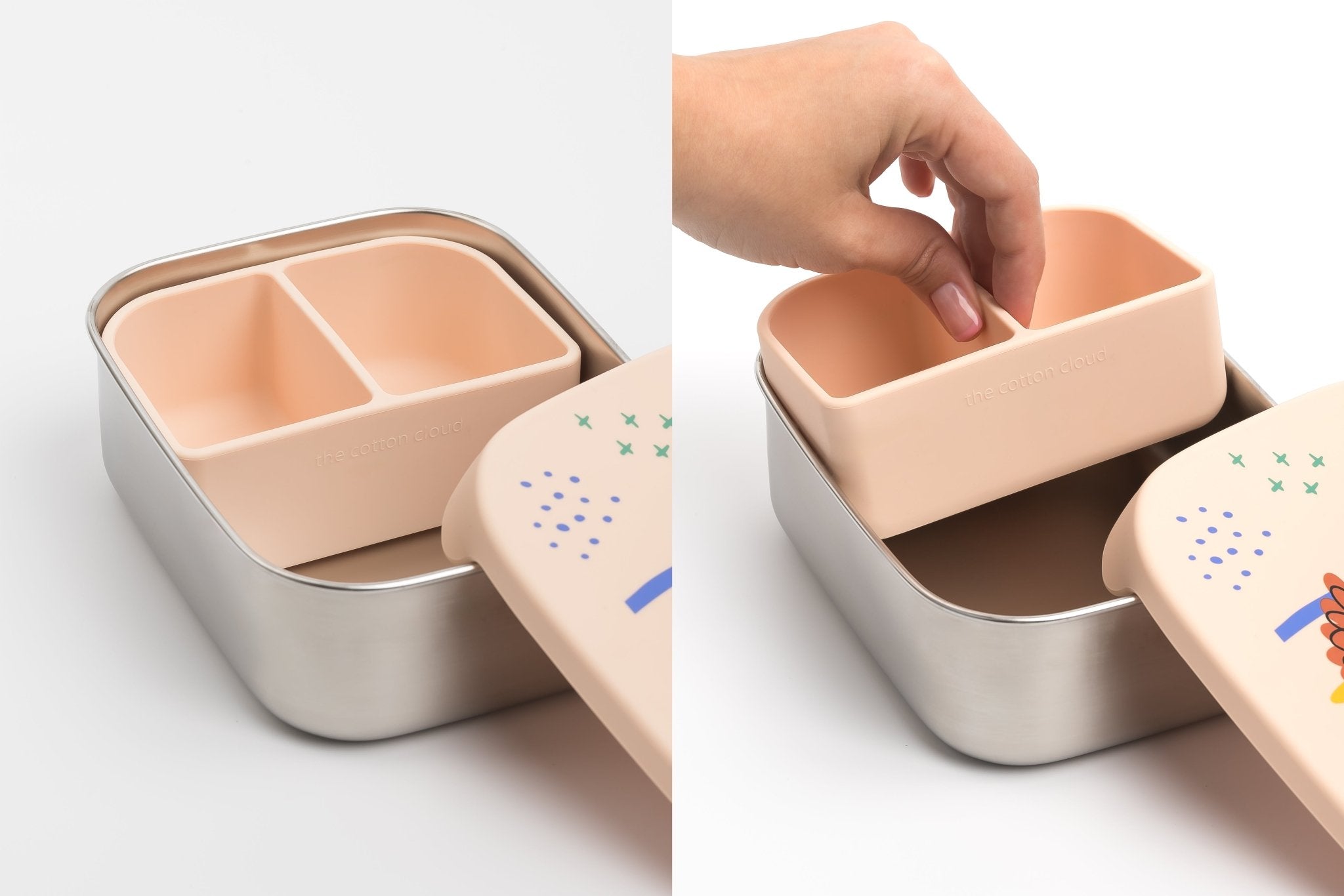 The Cotton Cloud Nerūdijančio plieno užkandžių dėžutė - Rainbow - Uogų kopos