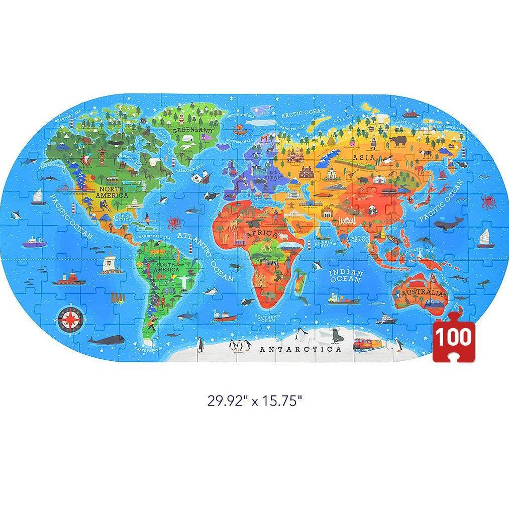 Mideer Nešiojama dėlionė - Pasaulio žemėlapis - Uogų kopos