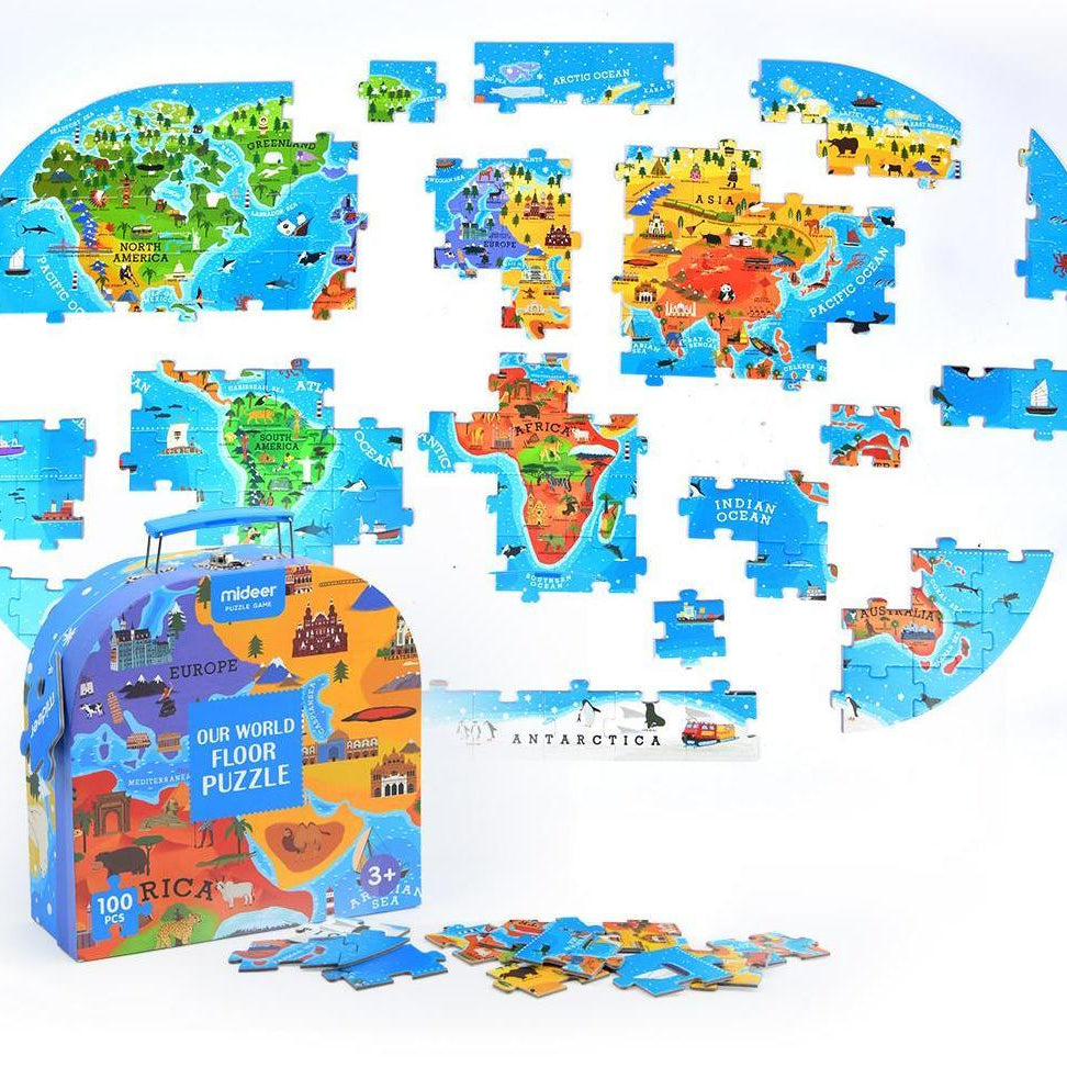 Mideer Nešiojama dėlionė - Pasaulio žemėlapis - Uogų kopos