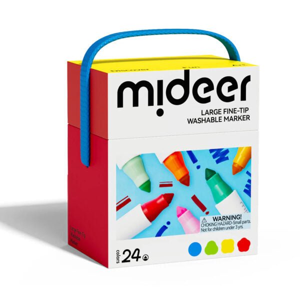 Mideer Nuplaunami markeriai flomasteriai – 24 Spalvos - Uogų kopos